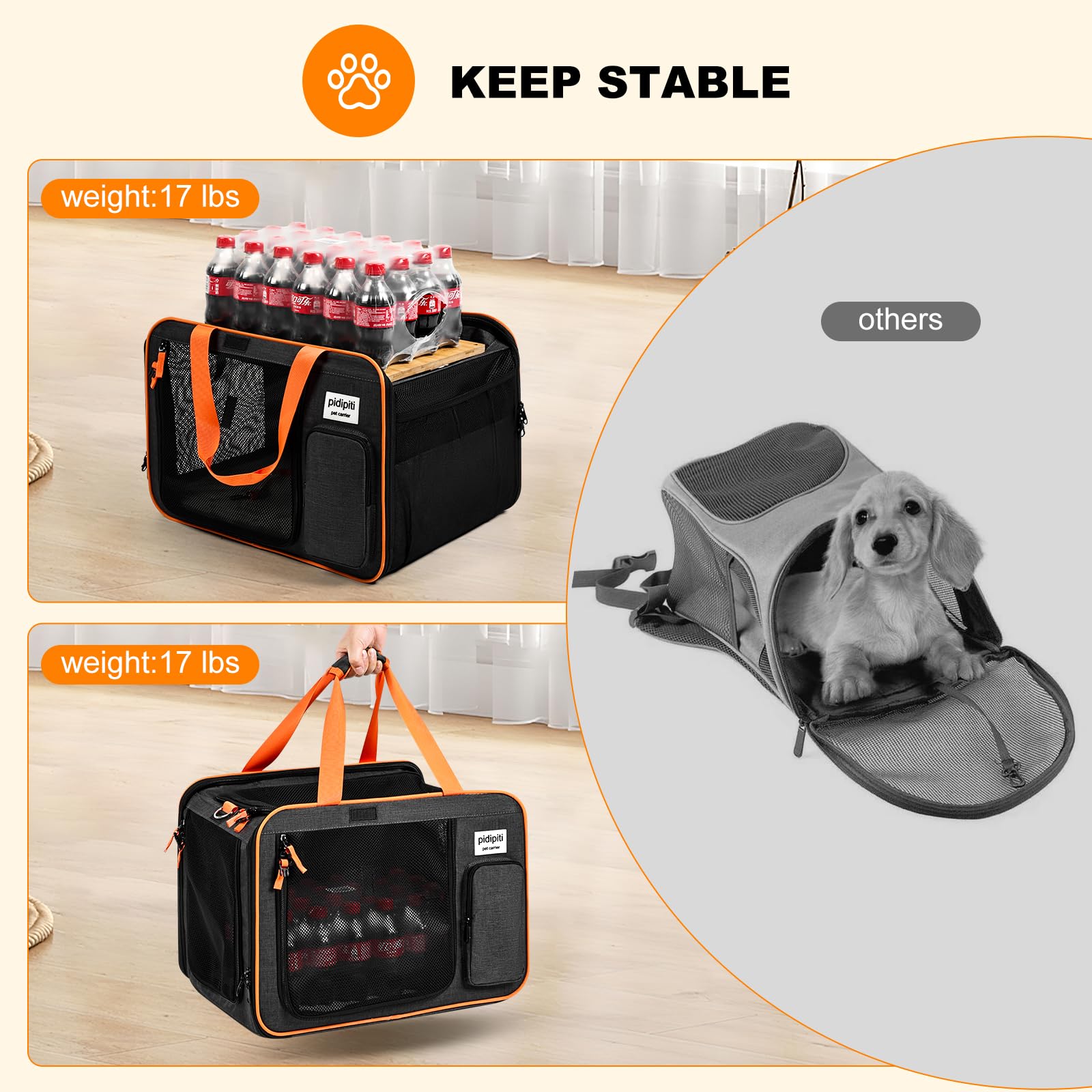 Pidipiti car travel setup shows seatbelt compatibility and stable construction