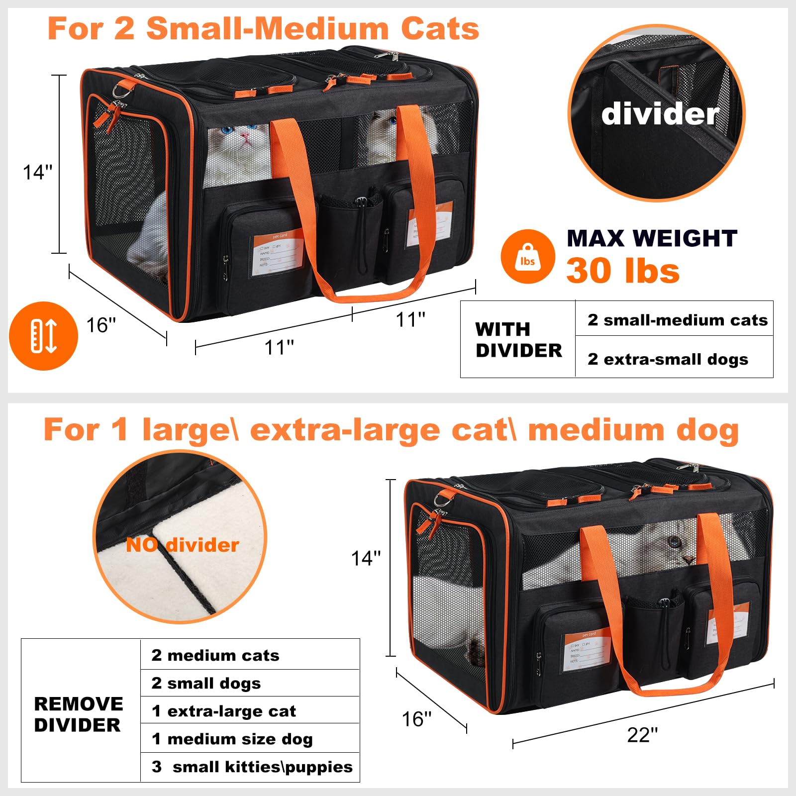Pidipiti divider setup with Velcro separating two pets during travel
