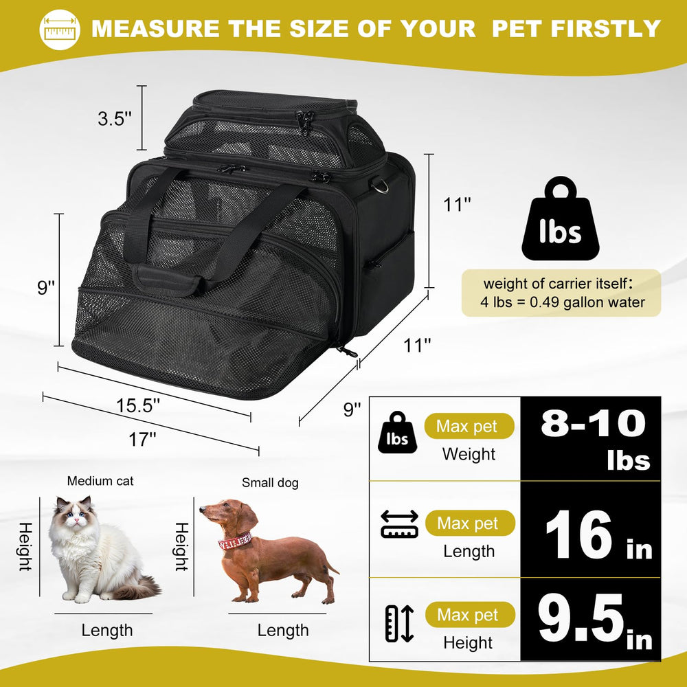 Pidipiti soft-sided pet carrier with breathable mesh for airflow