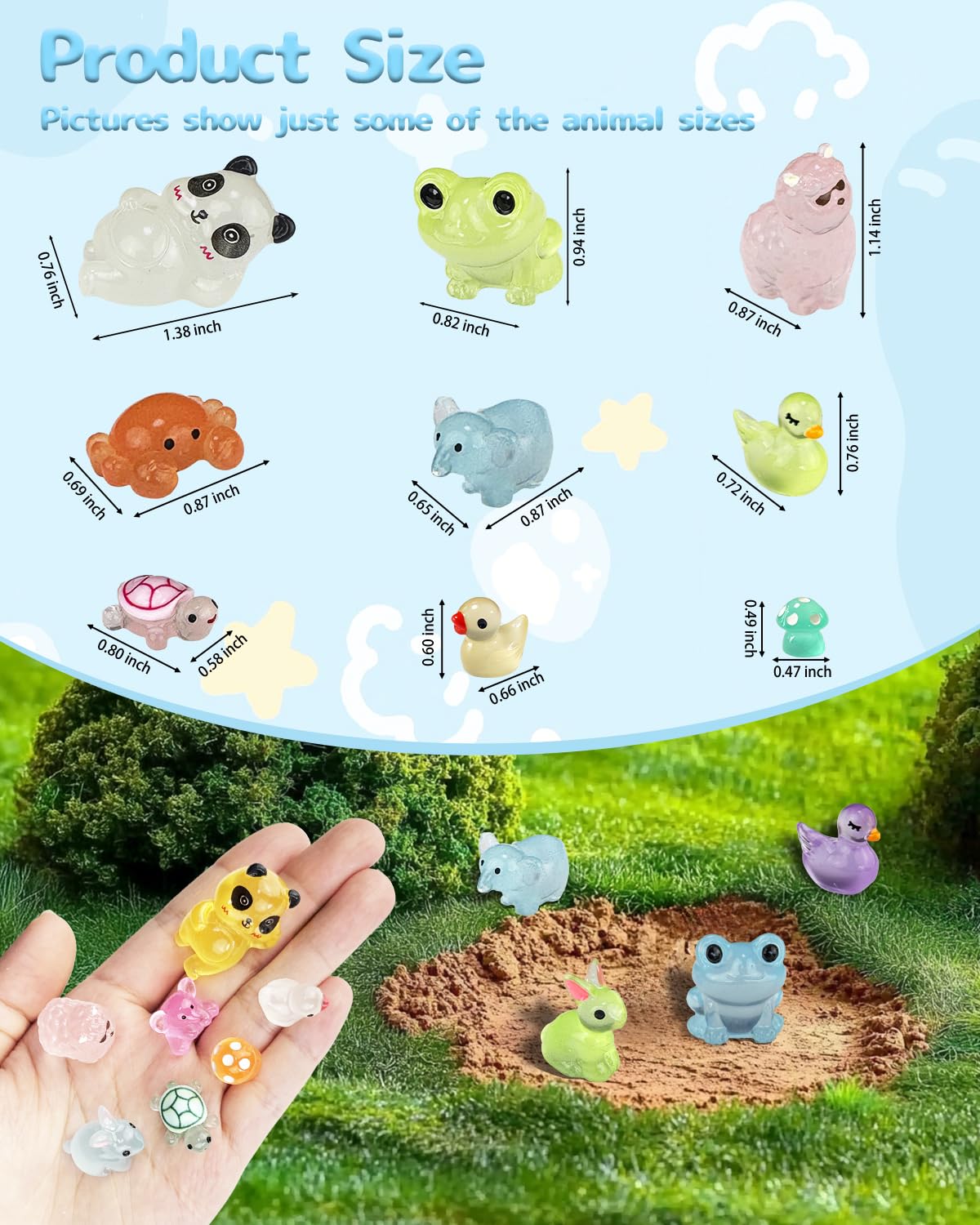 Piemow dinosaurs and whales resin figurines spark imagination