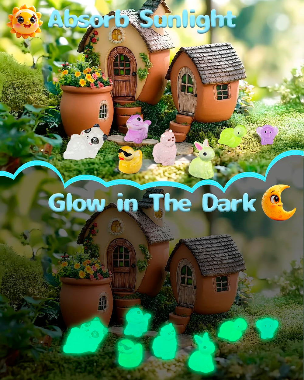 Piemow mini mushrooms color accents for pots or terrariums