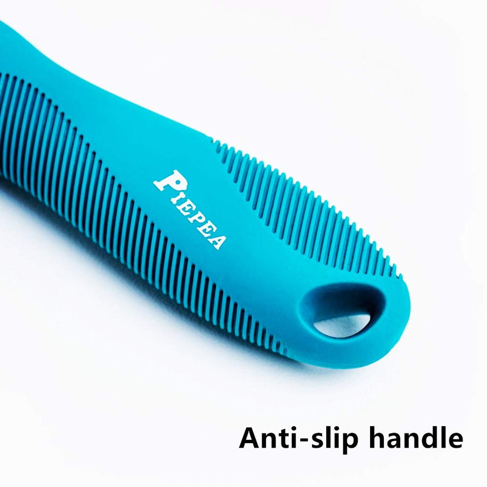 Piepea pet comb rounded teeth massage the skin during detangling.