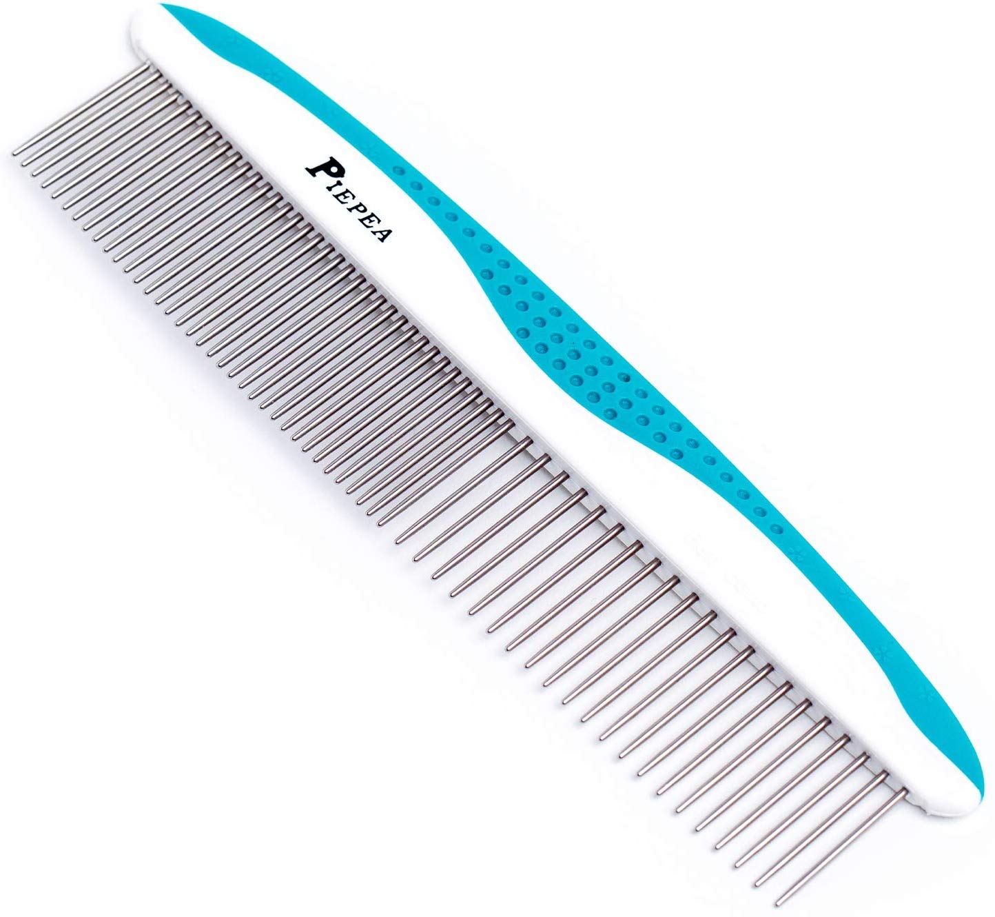 Piepea pet comb with stainless steel teeth for durable grooming and knot removal.