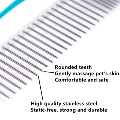 Piepea 2-in-1 comb with wide and narrow teeth for fluffy and fine coats.
