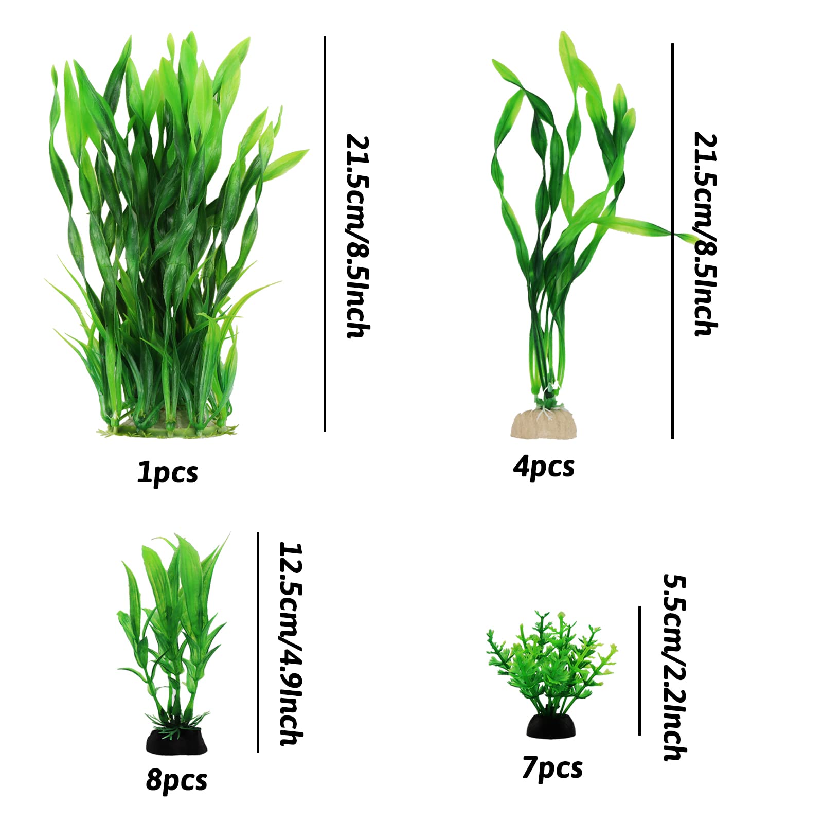 PietyPet Soft-leaved design provides gentle hiding spaces for fish.