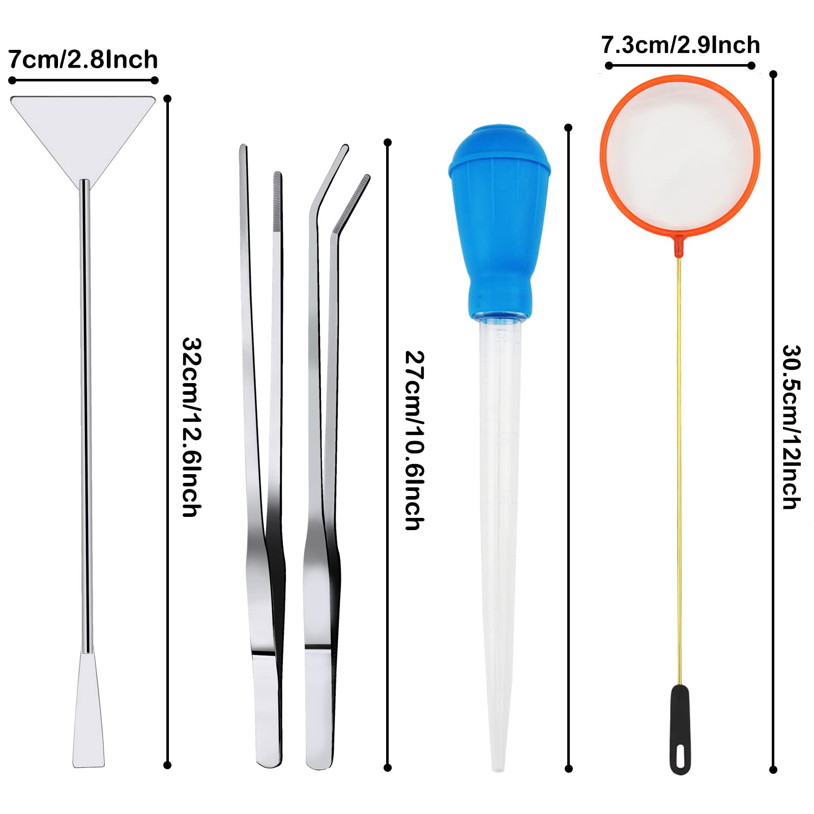 PietyPet curved tweezers 10.6in secure handling of live foods and delicate roots.