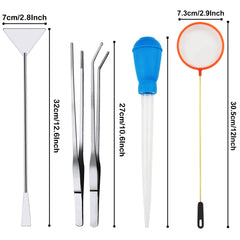 PietyPet curved tweezers 10.6in secure handling of live foods and delicate roots.