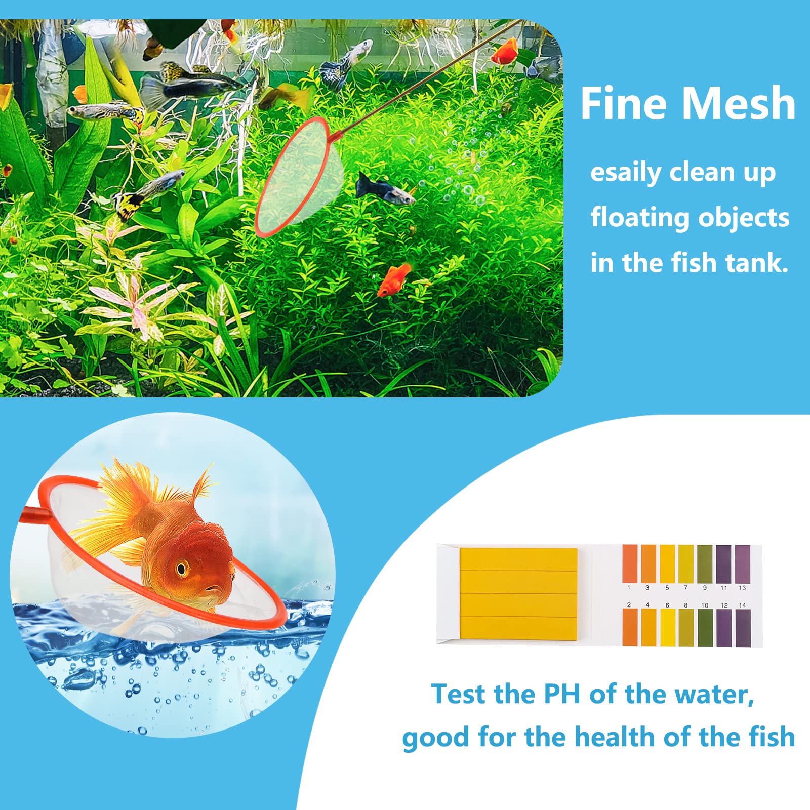 PietyPet fishing net 12.5in helps safely capture and relocate pets.
