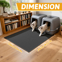 Pieviev cat litter mat anti-tracking edge close-up shows debris capture