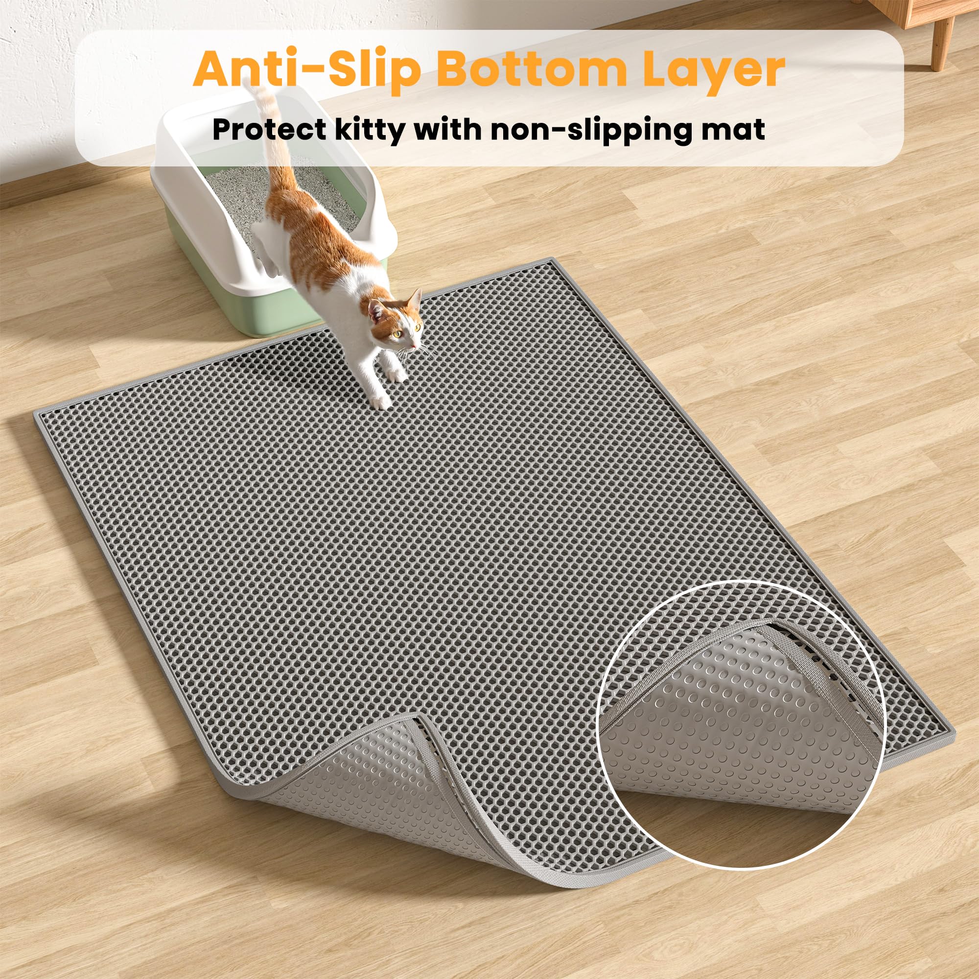 Pieviev anti-tracking EZ-open-edge eases litter disposal and cleanup.