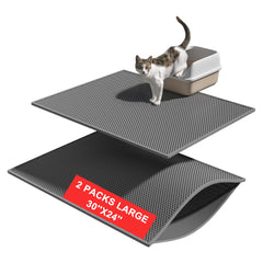 Pieviev cat litter mat double-layer edge traps litter for cleaner floors.