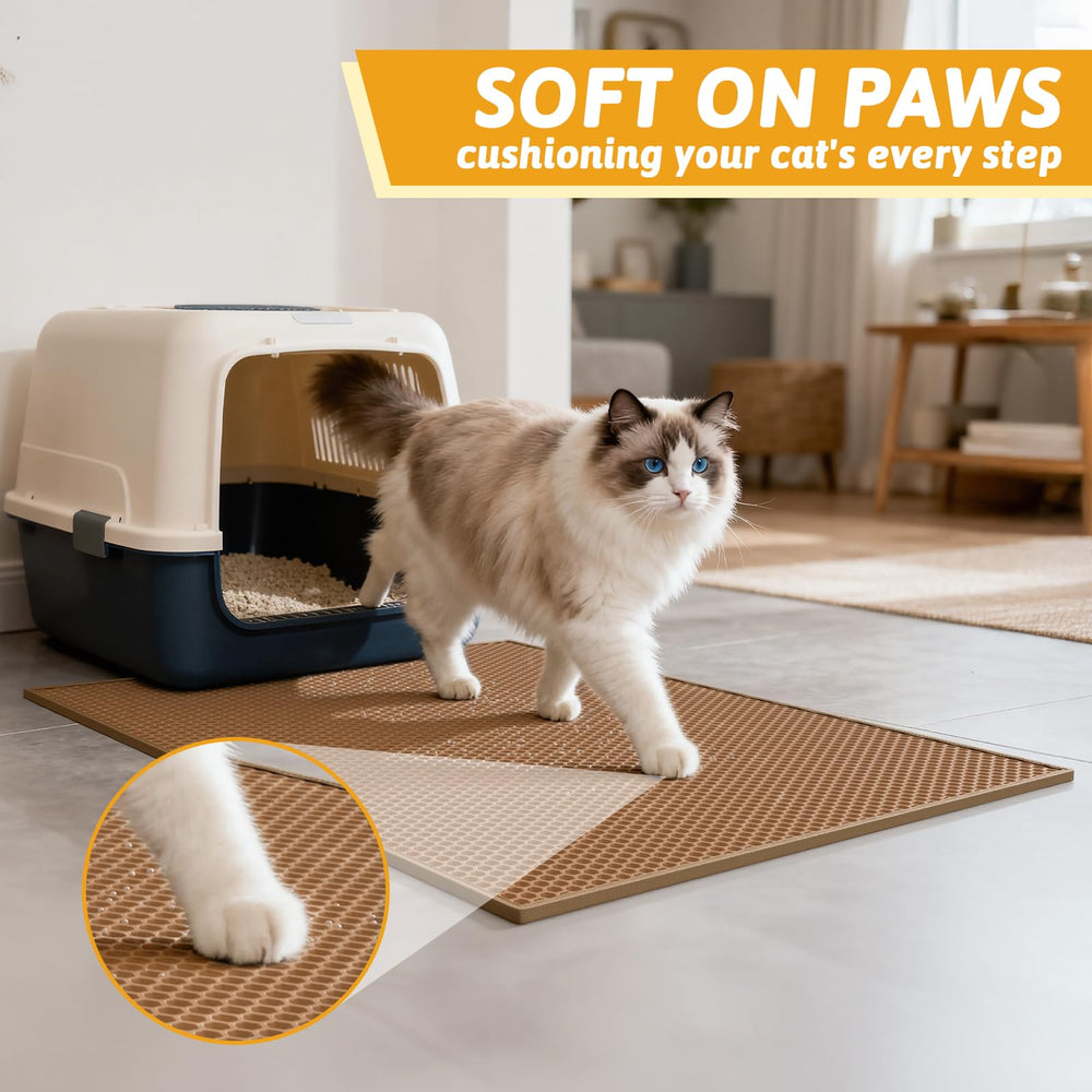 Pieviev washable litter mat saves time with simple cleaning.