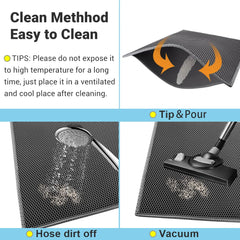 Pieviev cat litter mat easy-clean EVA material simplifies maintenance.