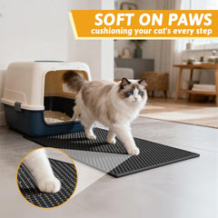 Pieviev cat litter mat honeycomb trap detail shows efficient litter collection.