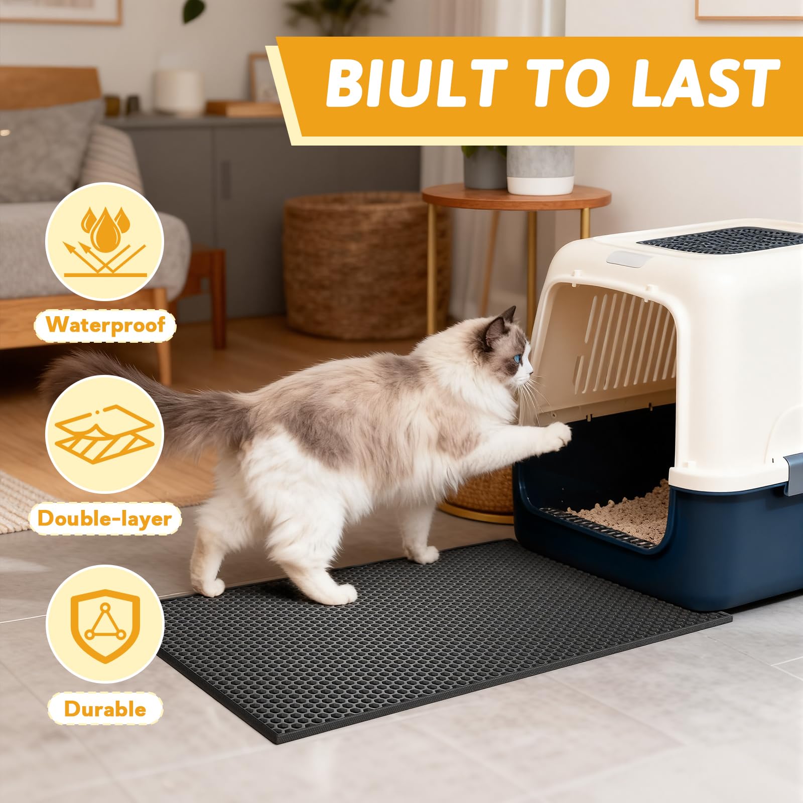 Pieviev durable non-slip base helps keep the mat in place during use.