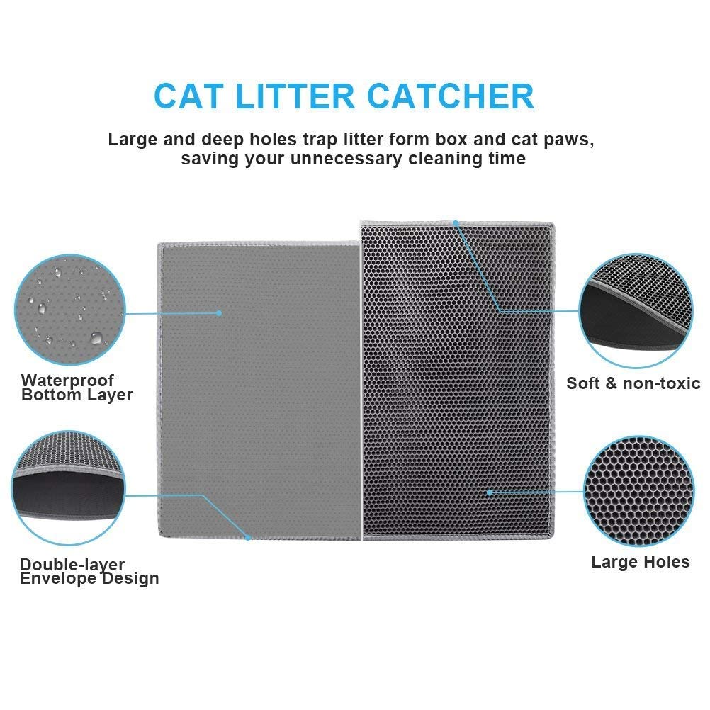 Pieviev cat litter mat soft EVA material comforts paws during use