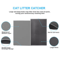 Pieviev cat litter mat waterproof bottom gray shows urine-proof protection for floors.