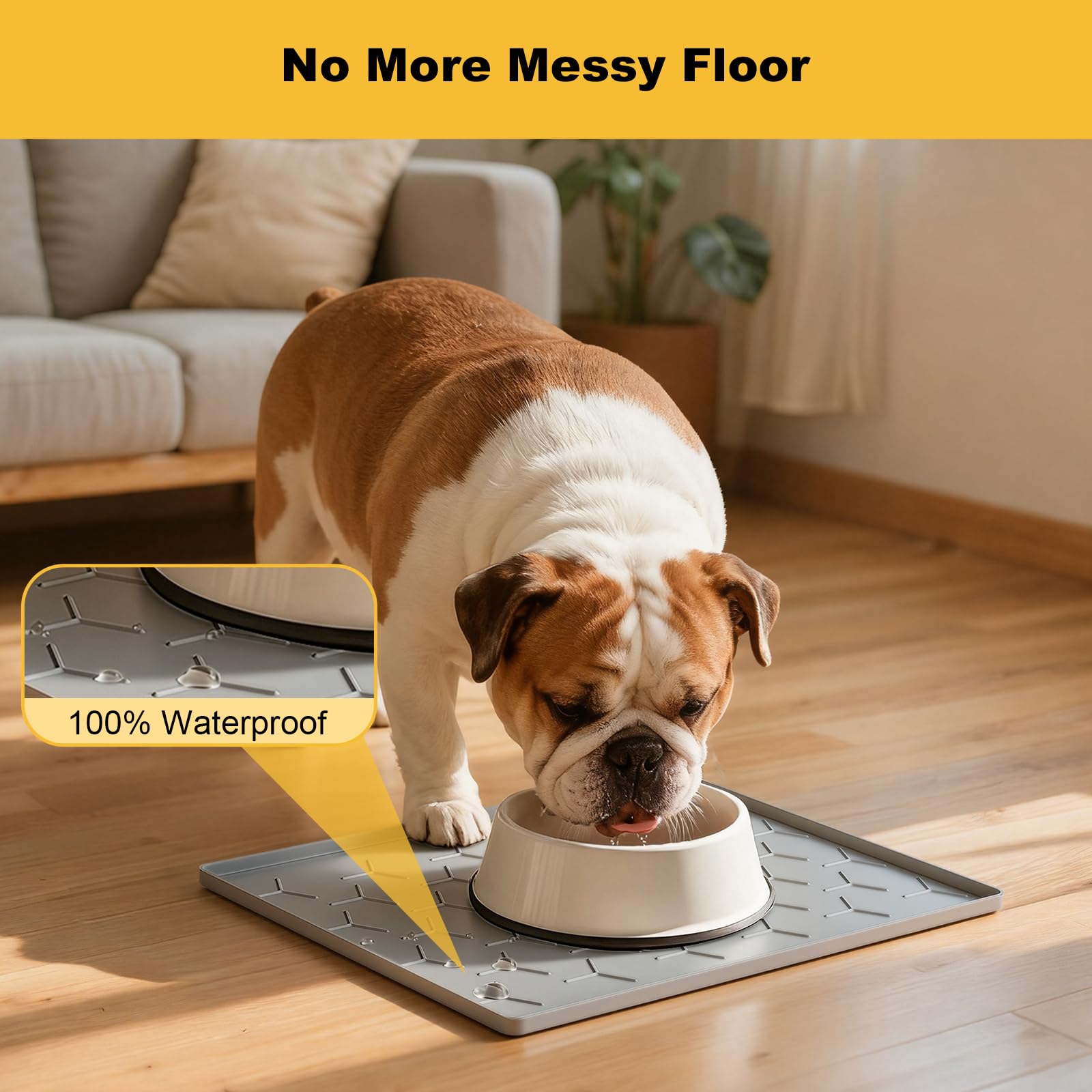 Pieviev dishwasher-safe mat shown for quick cleaning after meals