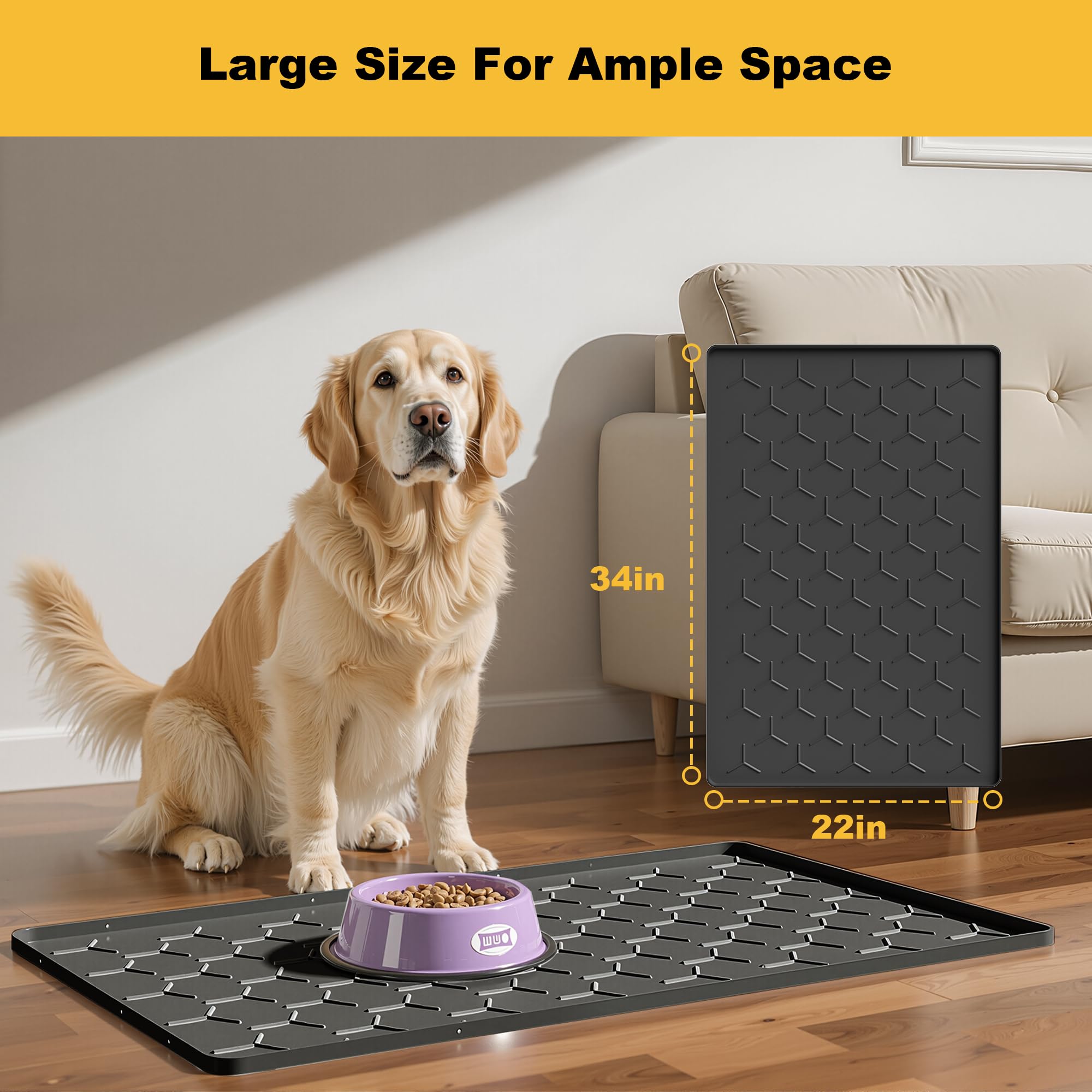 Pieviev easy-clean mat is dishwasher-safe for effortless maintenance.