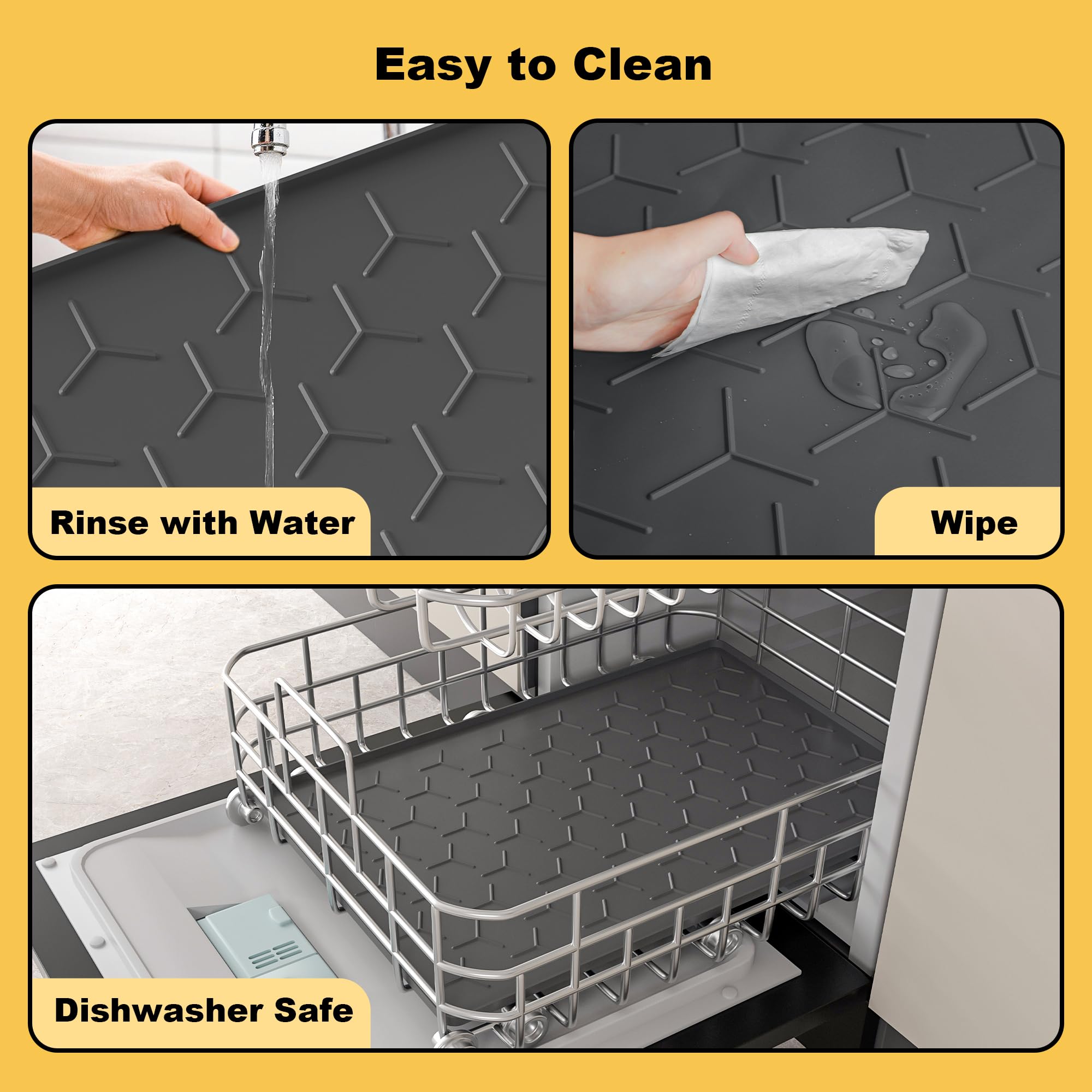 Pieviev easy-clean mat rinses and dries quickly after meals