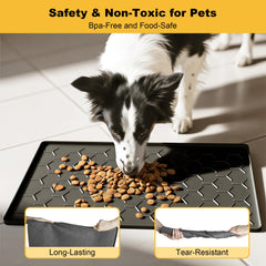 Pieviev food-grade silicone mat safe for wet and dry pet foods.