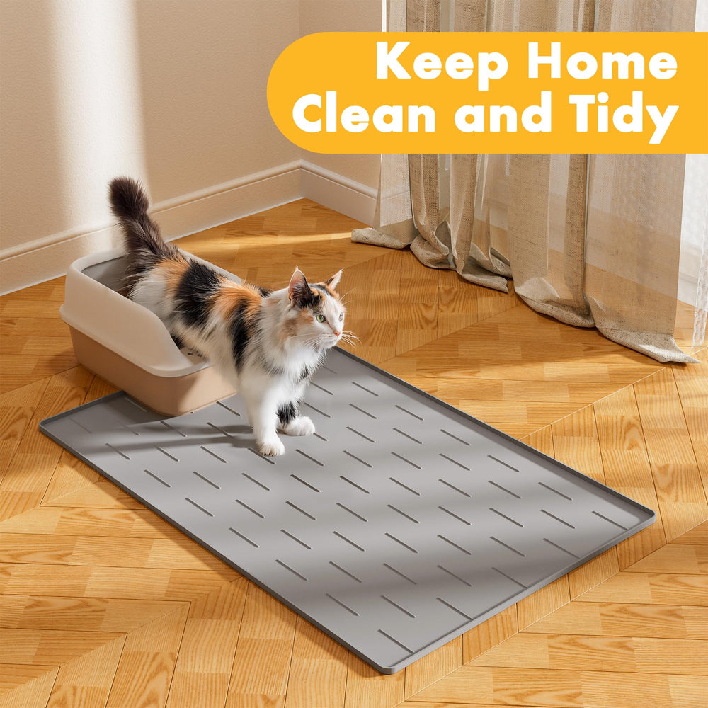 Pieviev light gray interior mat blends with home decor and pet gear