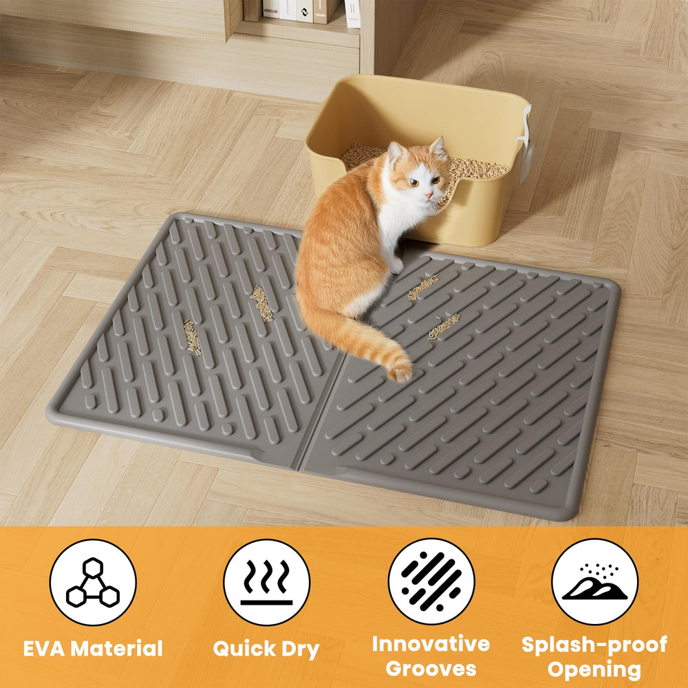 Pieviev litter-trap mat easy-clean surface simplifies maintenance.