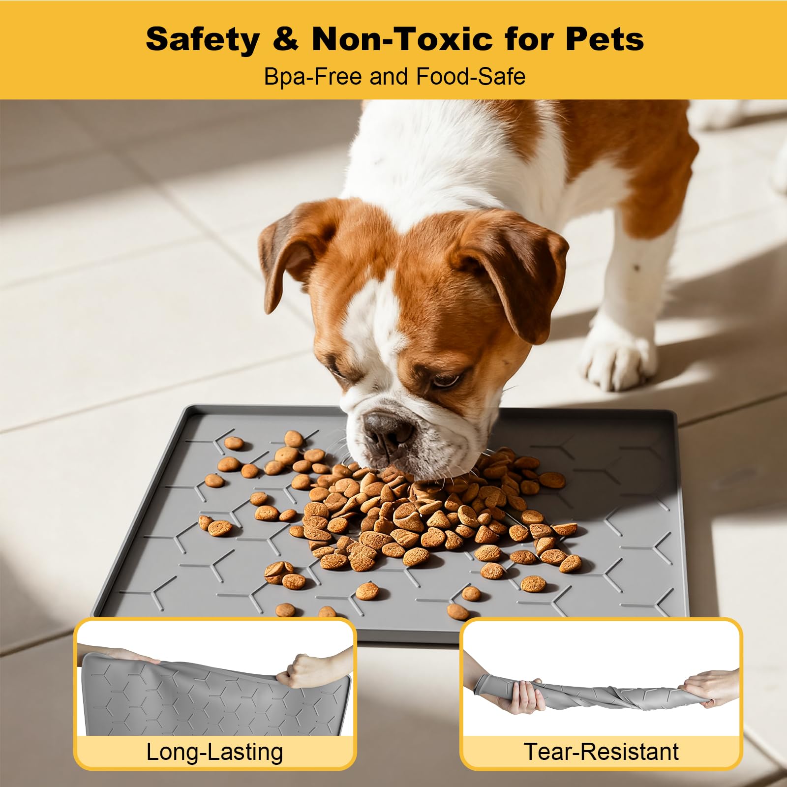 Pieviev non-slip silicone mat demonstrating anti-skid base for stable bowls