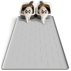 Pieviev silicone cat litter mat with raised edge design catches stray litter for cleaner floors
