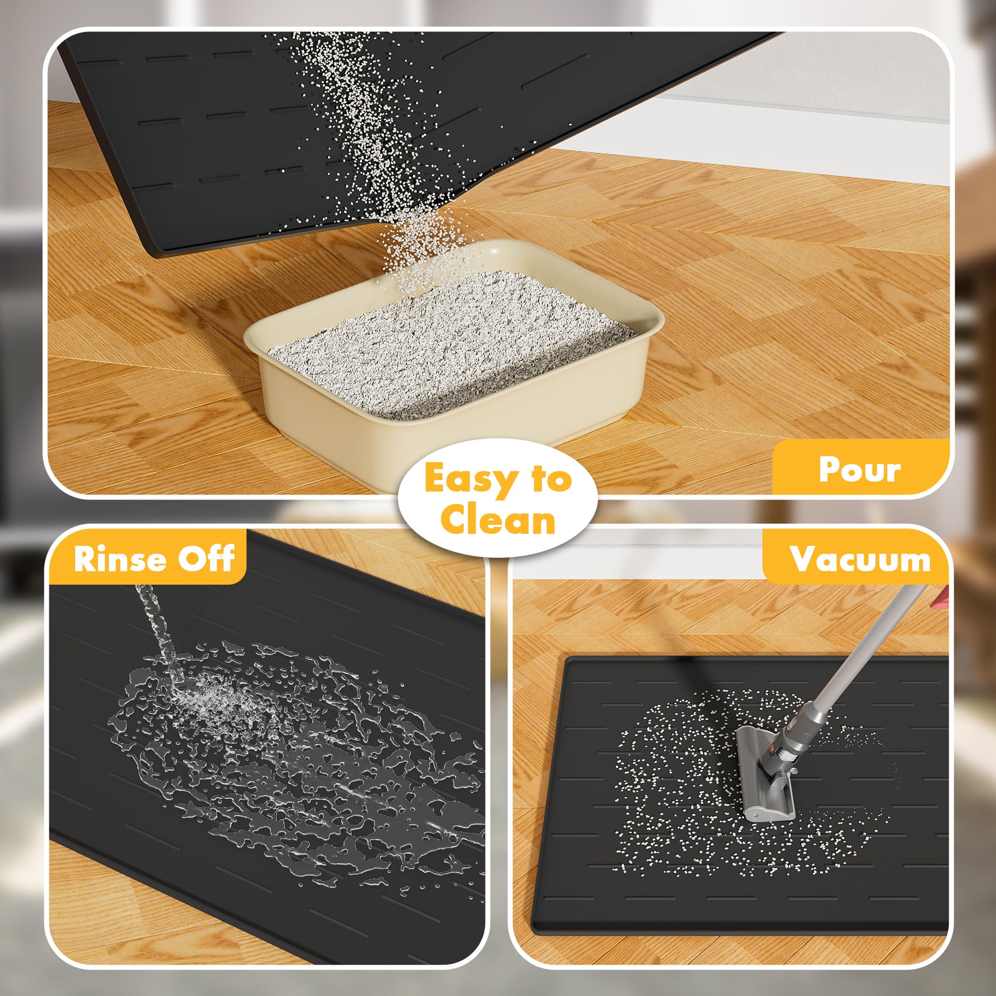 Pieviev extra-large 40x28 mat fits large litter boxes and spaces