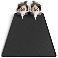 Pieviev silicone cat litter mat raised pattern traps litter for cleaner floors