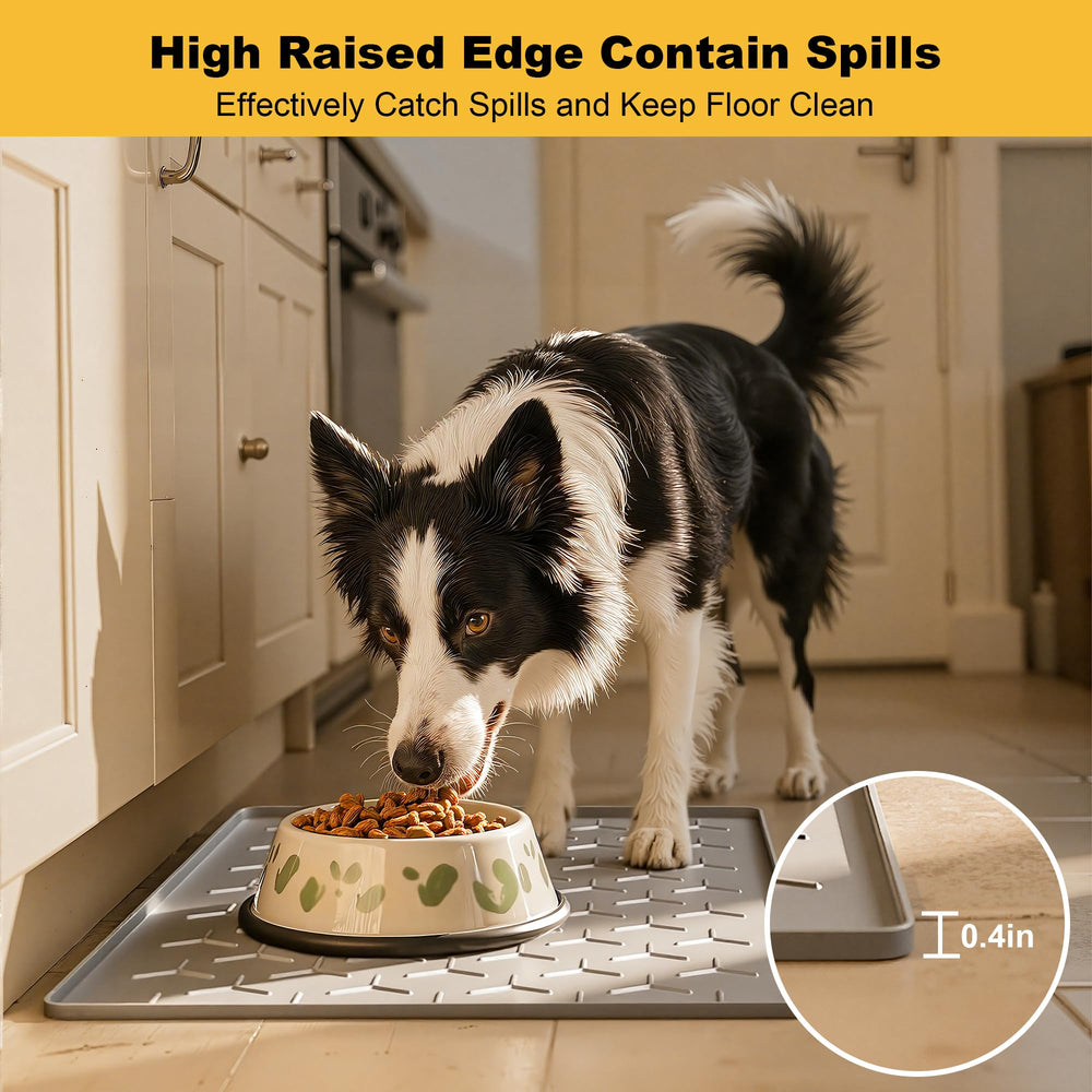 Pieviev silicone dog cat mat highlights safe, durable material for daily use.