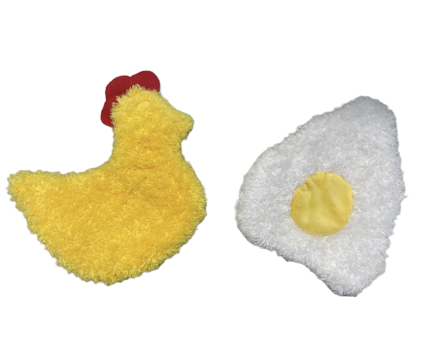 Piggy Poo and Crew chicken-egg crinkle squeaker pack demonstrates engaging texture for puppies.