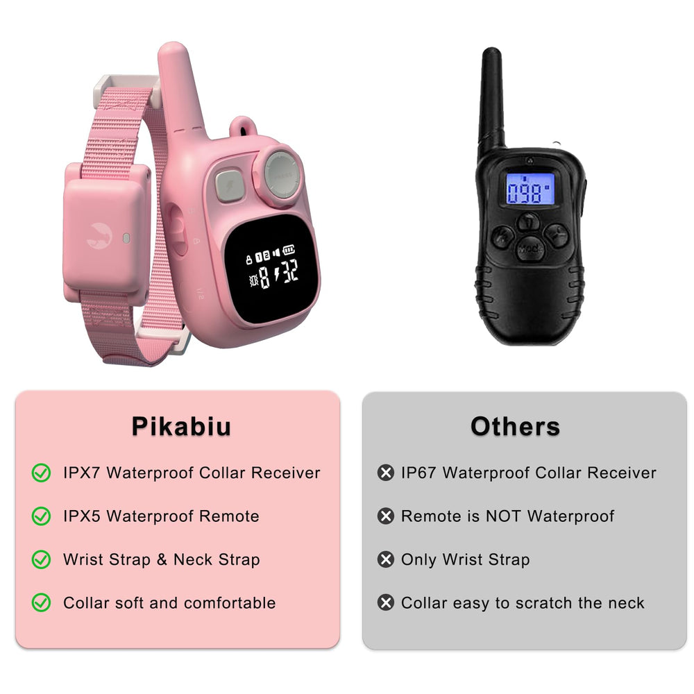 Pikabiu dog shock collar packaging gifts highlights two bonus gifts with purchase.