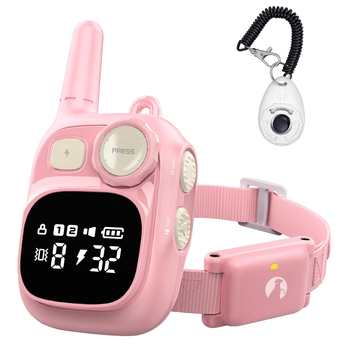 Pikabiu dog shock collar remote shows 1800 ft range for outdoor training.