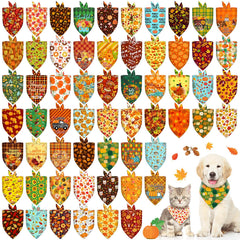 Piklodo Thanksgiving dog bandana with pumpkin pattern for festive photos.