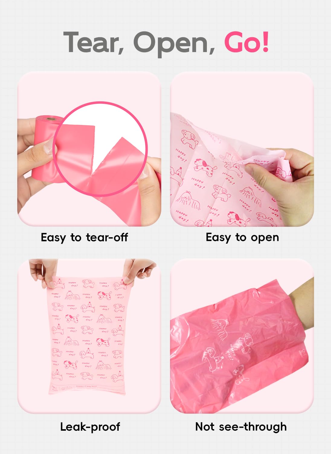 Pikoto pink 9x13 inch bags ready to fit standard dispensers