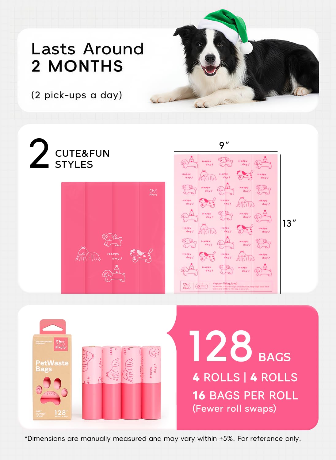 Pikoto easy-peel sticker roll provides instant bag access during busy dog walks