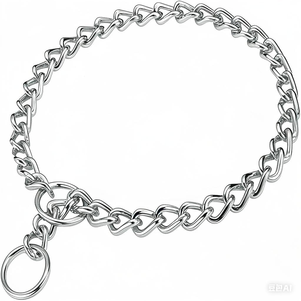 Pimaodog silver dog chain collar with durable links for long-lasting training.