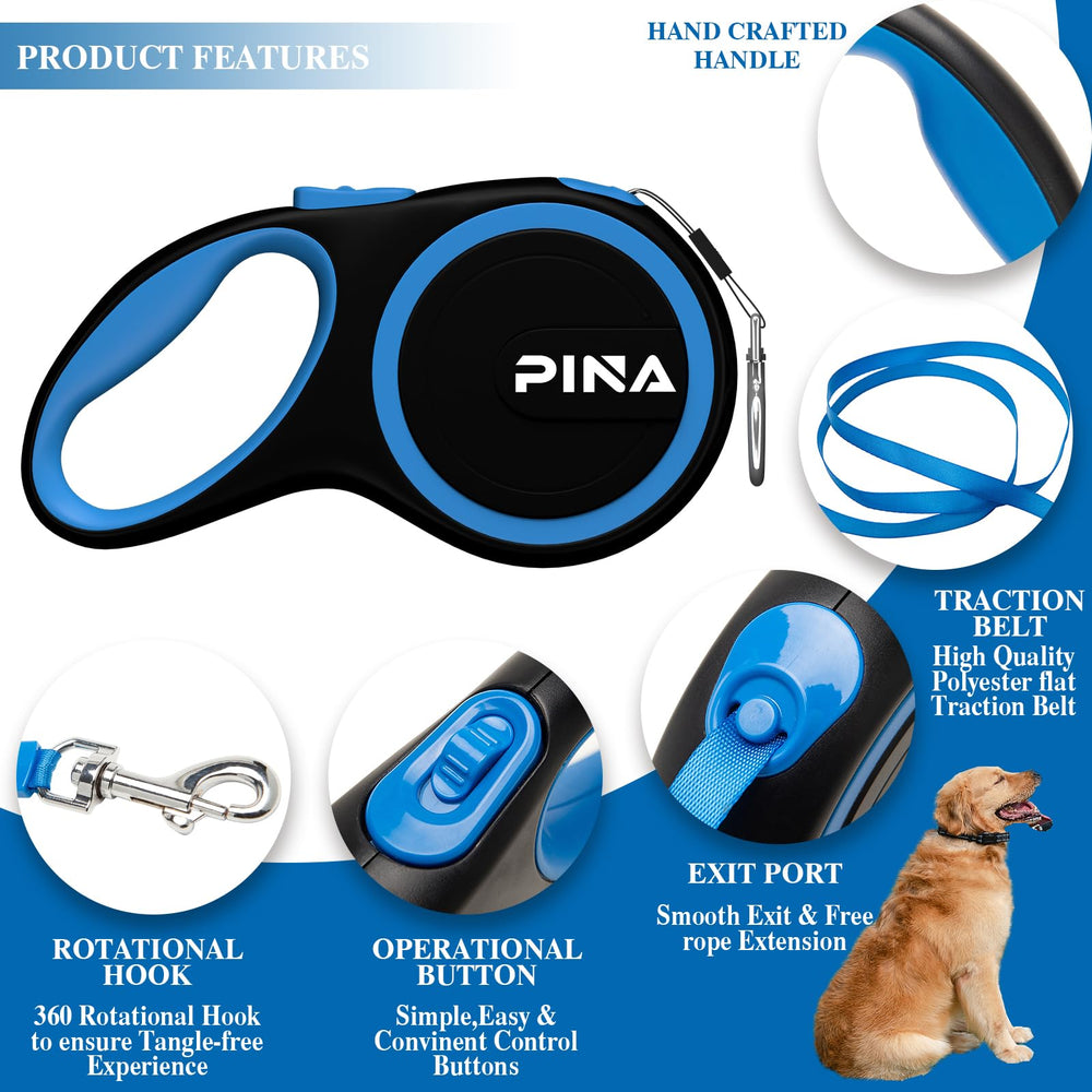 Pina retractable leash demonstrates 360-degree tangle-free retraction for smooth walks
