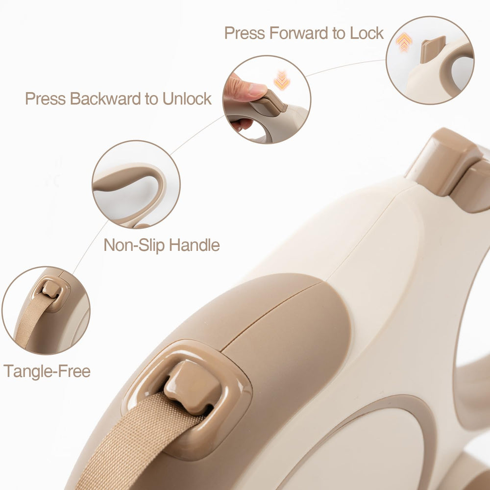 Pina leash ergonomic non-slip handle provides comfortable control on crowded streets.