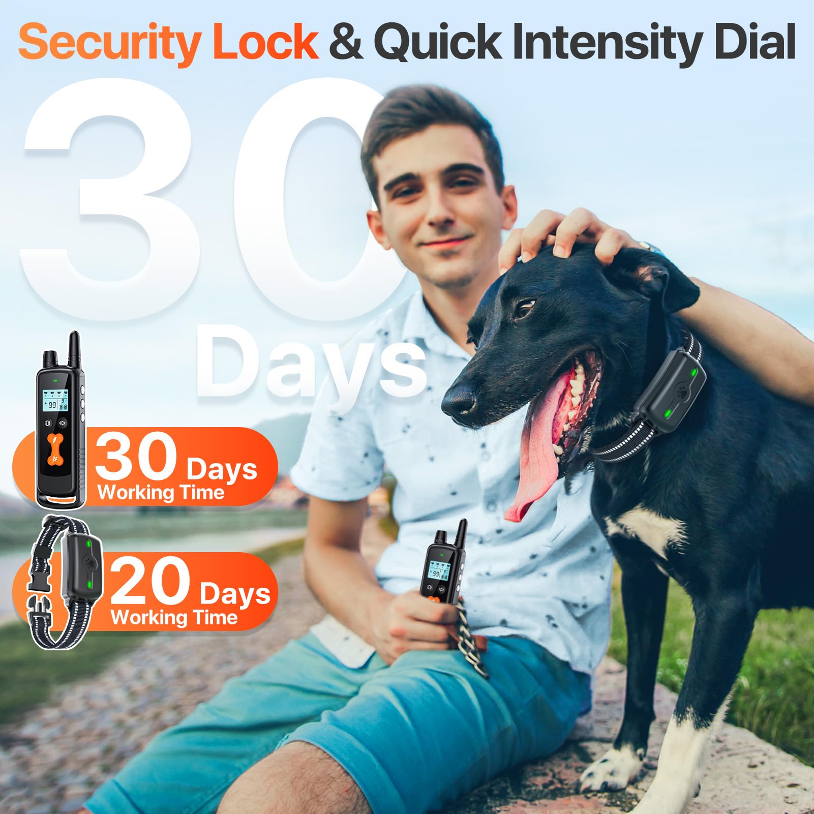 PINCOFIO adjustable dog collar fits 40–120 lbs for comfortable training.