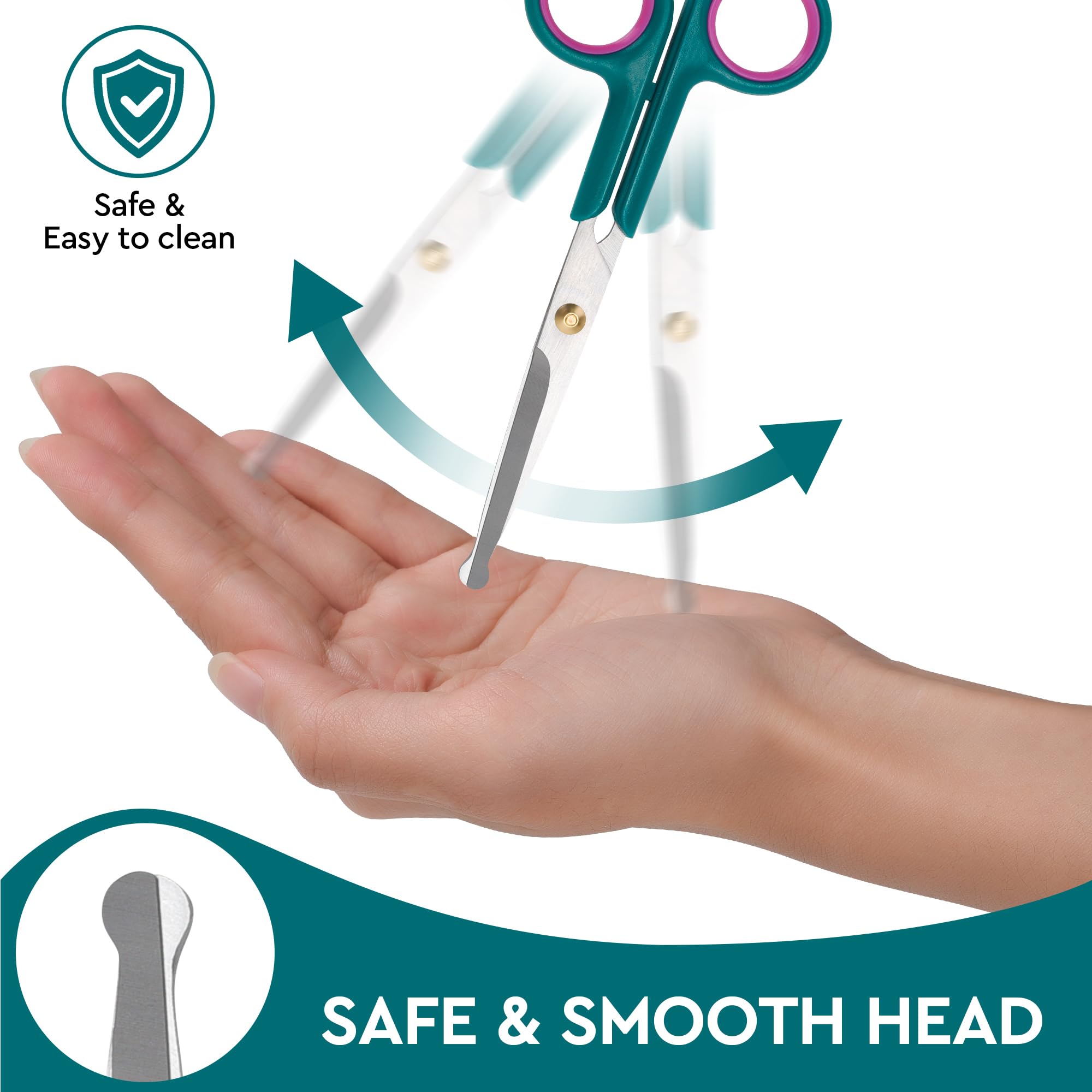 PINKIELINK stainless-steel blades resist rust and clean easily for lasting use.