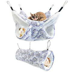 PINVNBY 2 pack rat hammock set purple closeup highlights cozy lounging for small pets.