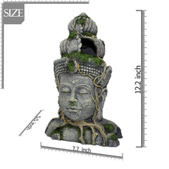 PINVNBY Buddha head decor underwater with holes for hiding and exploring