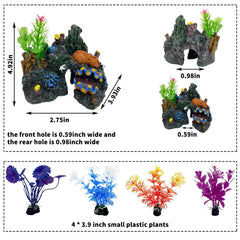 PINVNBY coral reef decor adds vibrant color for an engaging aquarium.