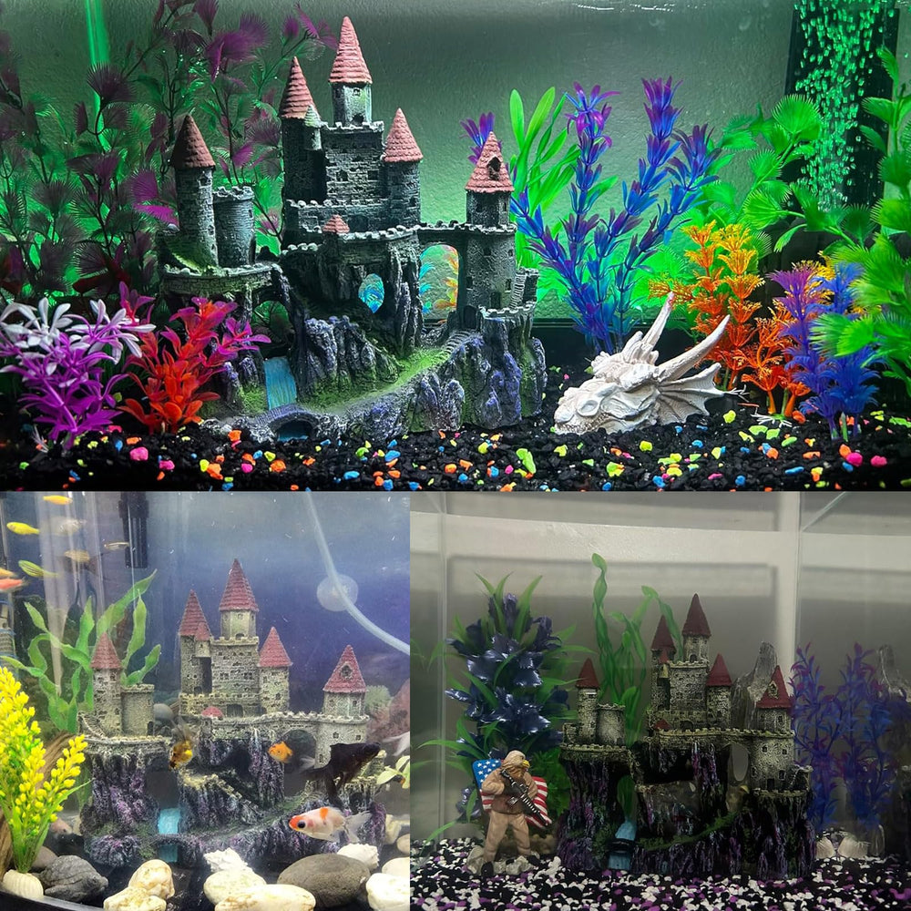 PINVNBY resin castle red side view, double-sided design for flexible placement