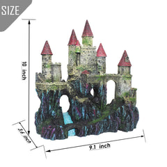 PINVNBY resin castle red swim-through, providing hiding spots for small fish