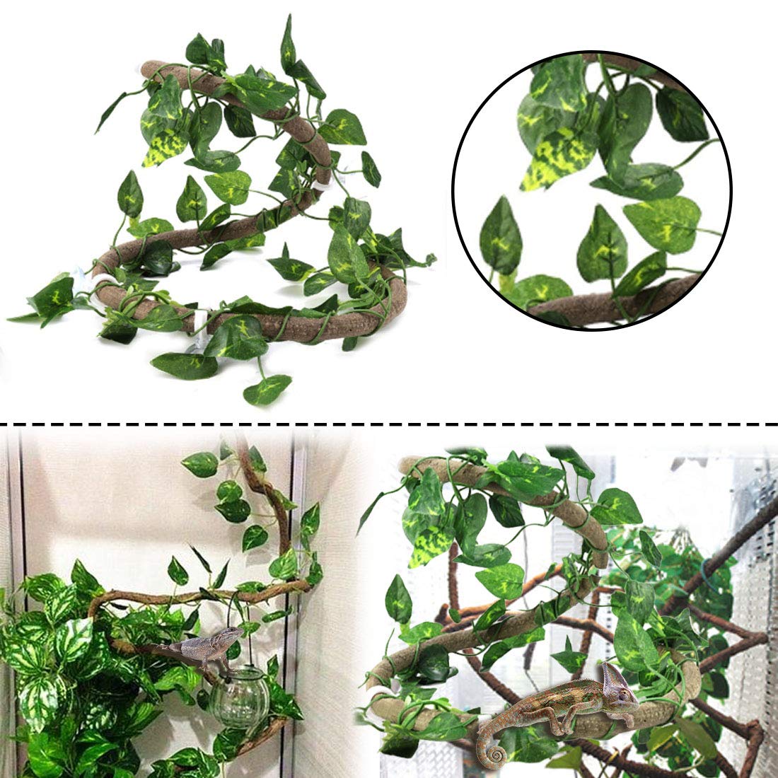 PINVNBY reptile habitat decorations complete package for engaging arboreal setups.
