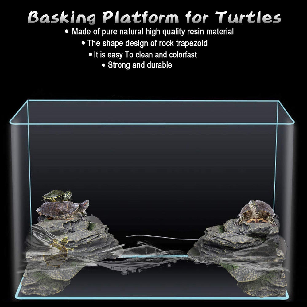 PINVNBY basking platform top view shows turtle on flat surface for sunbathing.